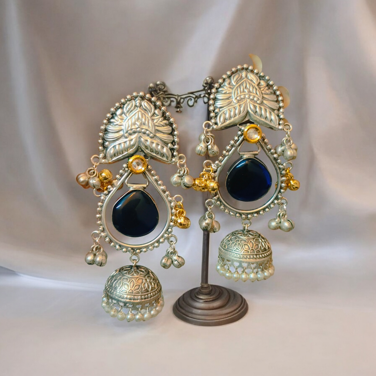 Akanksha Blue Dangling Jhumka - MANKAA Default Title Earrings
