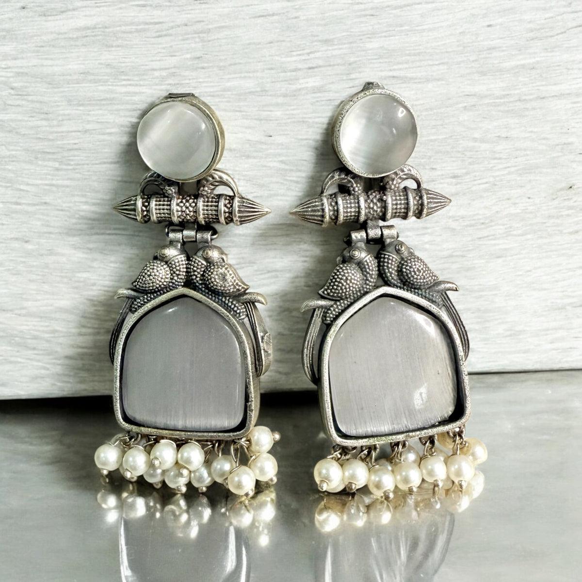 Mayra Dangers Earrings - MANKAA Grey Earrings