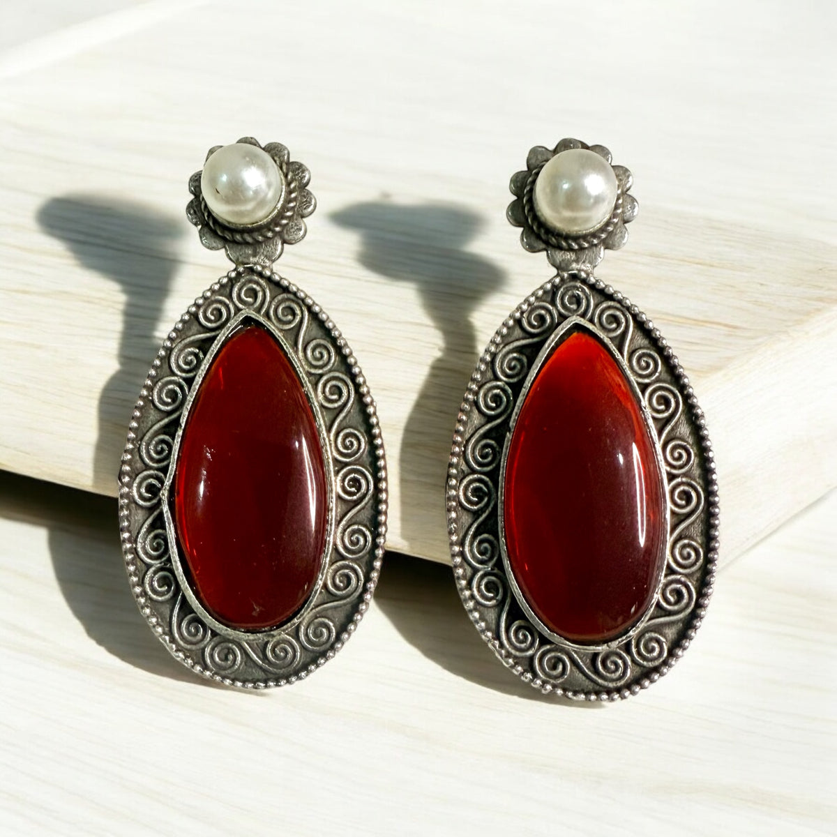 Medini Stud Earrings - MANKAA Ruby Earrings