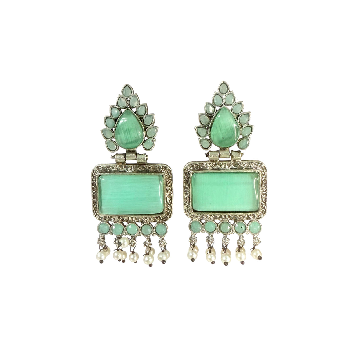 Chahana Danglers Mint Earring - MANKAA Default Title Earrings